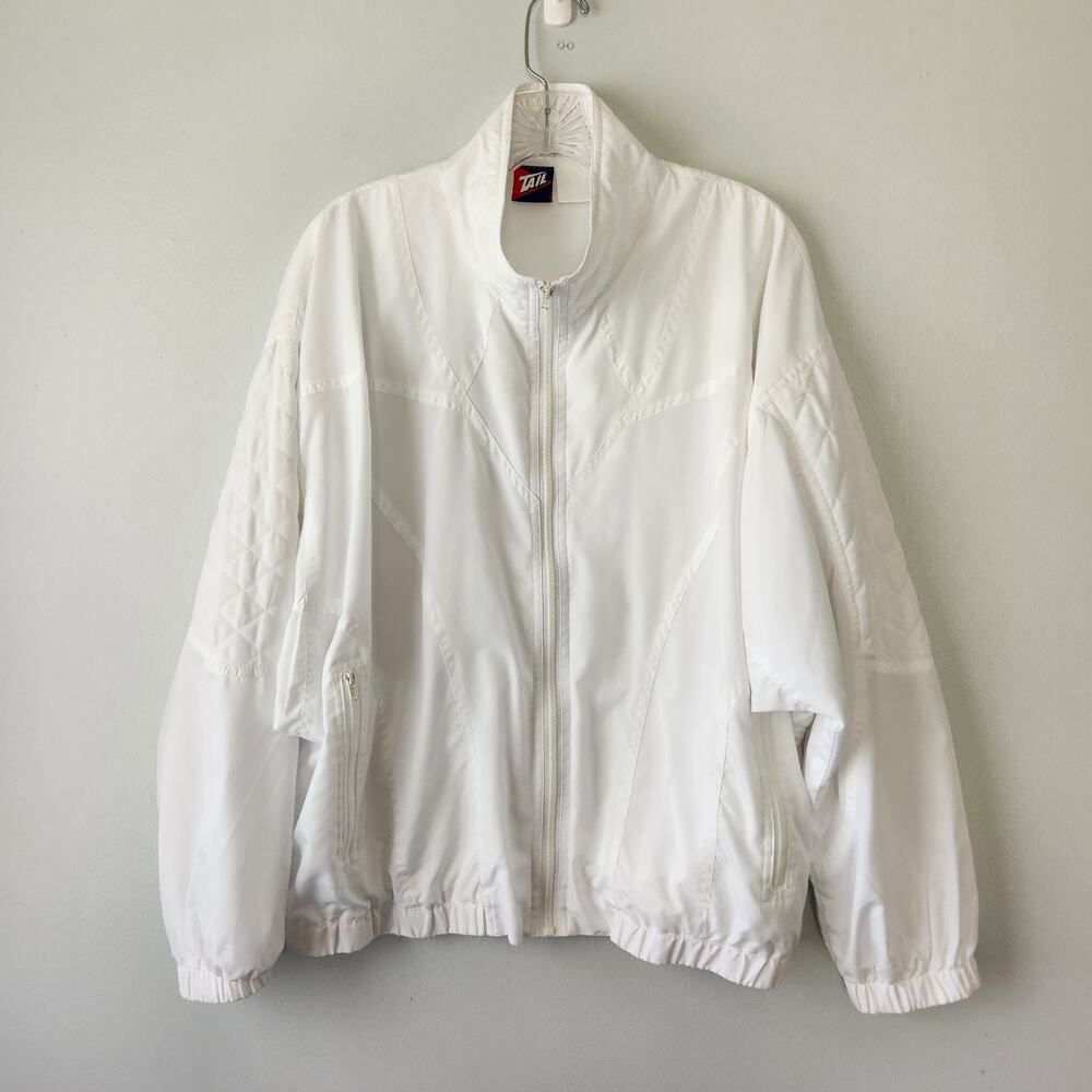 Tail Track Jacket Women XL White Tennis Golf Quilted Sleeve Sportwear Athleisure
